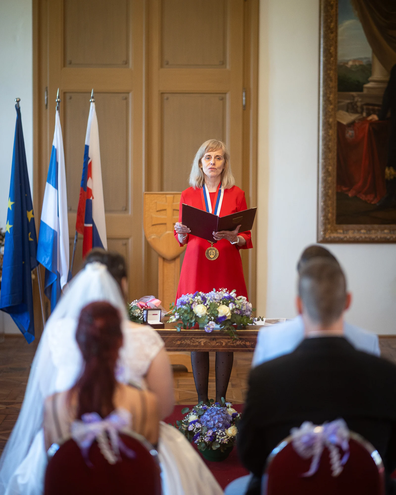 Svadobný obrad v historickej knižnici Hlohovského zámku